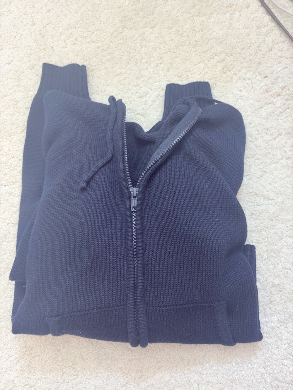 Brandy Melville Black Knit Zip Hoodie